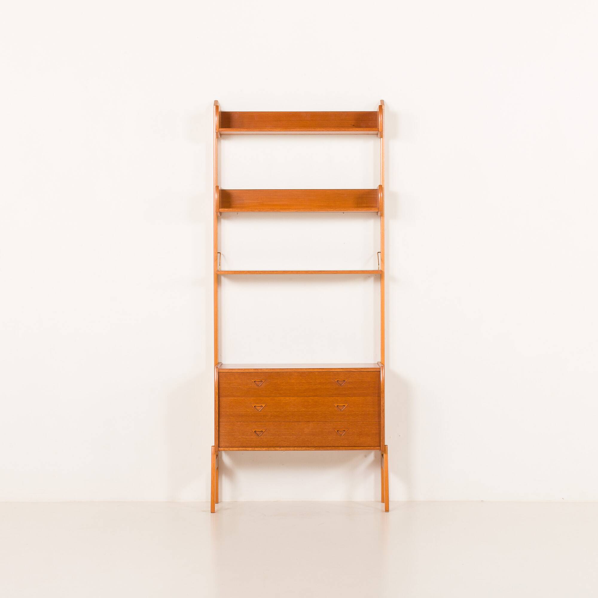 Scandinavian mid century teak free standing wall unit, 1960s