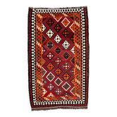 Vintage Persian Qasgai Kilim 270x163 cm Wool Kelim Rug Large Red, Black, Colorful