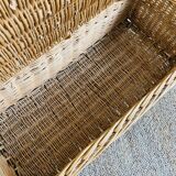 Coffre banc vintage en osier