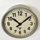 Grey Industrial Factory Wall Clock from Pragotron, 1950s