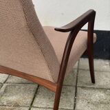 Swedish mid century modern teak high back chair