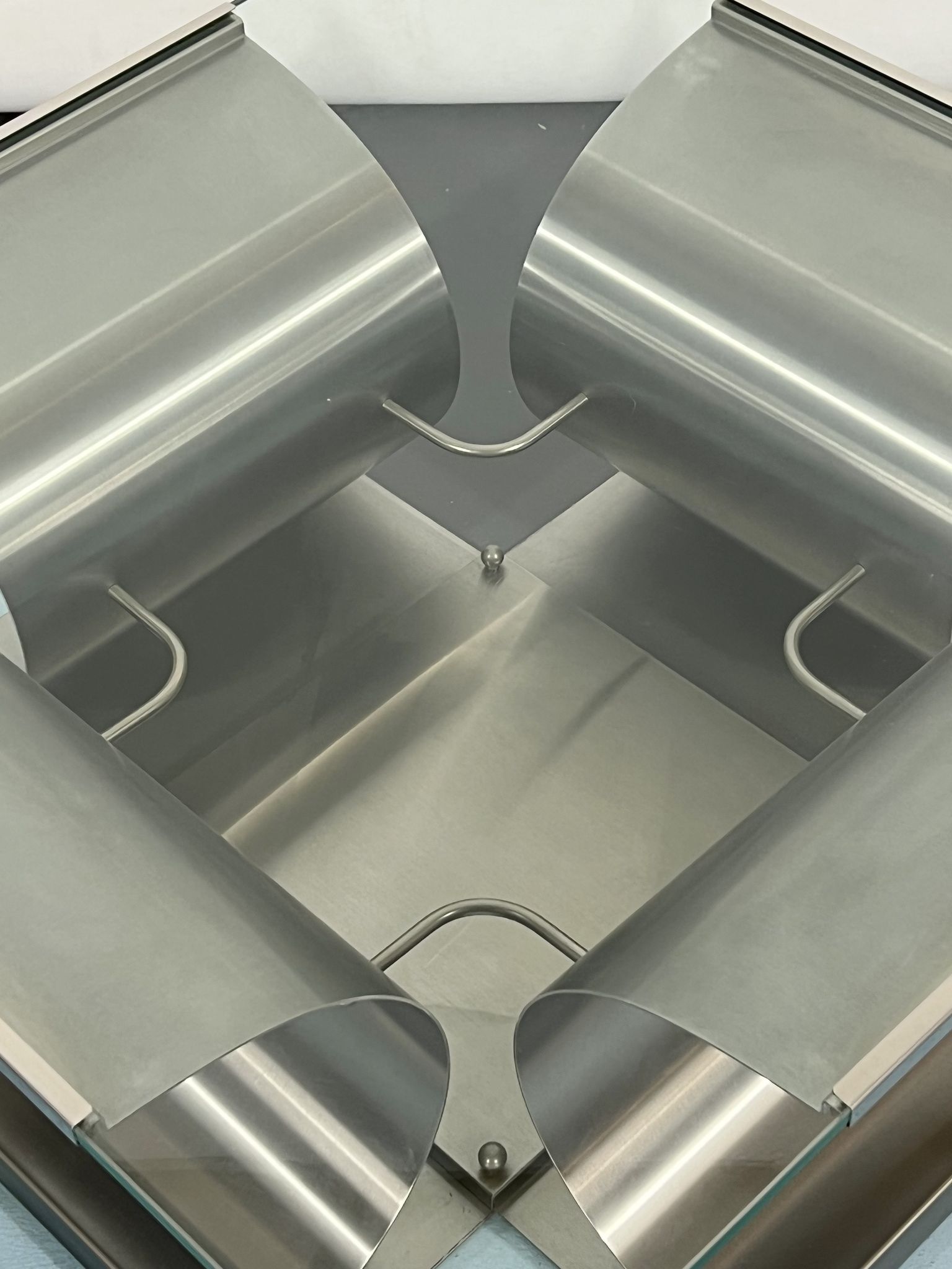 Coffee table in brushed steel 1970