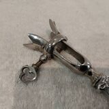 Silver-plated metal leg of lamb handle in art nouveau style