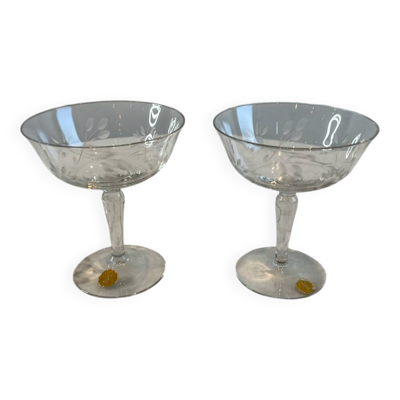 Lot de deux verre à pied en cristal