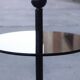 Laqué Steel and Smoked Glass Side Table, Italy, 1980s