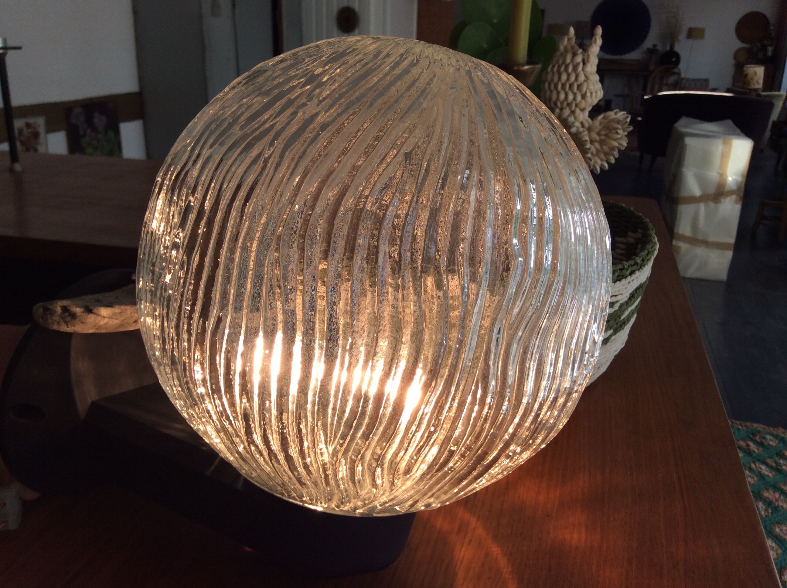 Glass ball globe wall lamp