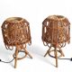 Mid-Century French Riviera Bamboo and Rattan Table Lamps, 1960s