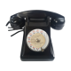 Rotating black bakelite rotary phone french france vintage U43