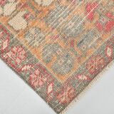 Turkish Light Yellow & Red Vintage Rug, 135x253Cm