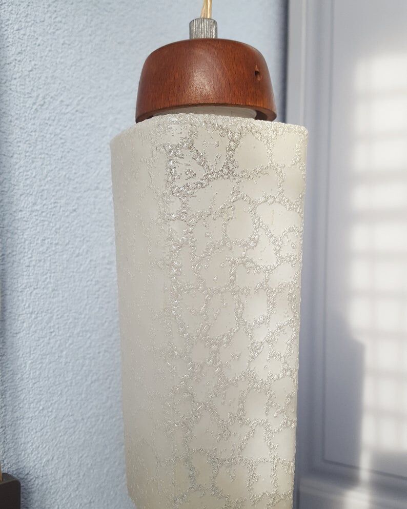 Wooden applique with 60s glass blind