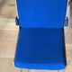 Pair of Marcom chairs in electric blue fabric, teak and chrome metal, 1970.
