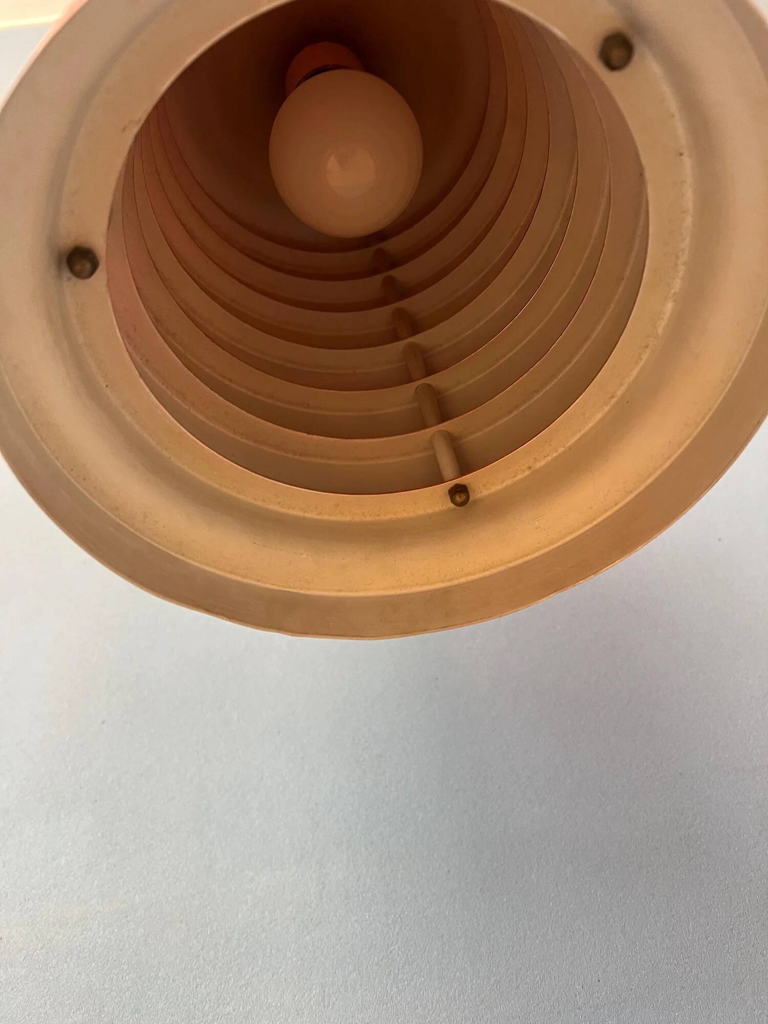 Vintage red Danish mid-century pendant lamp