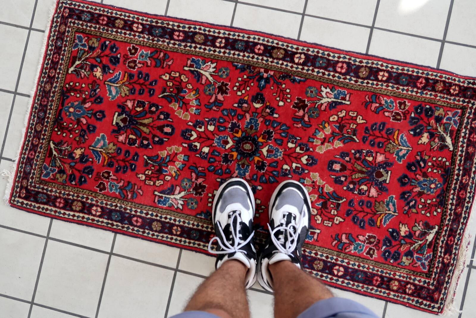 Tapis vintage fait main Sarouk 66cm x 130cm - 1C998