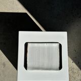 Trio of small rectangular serving dishes white and black Indonesian ceramic 21x16