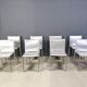 Grey leather dining chairs by Cattelan Italy, set of 8 - 1980s