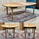 Cherry wood dining room table with 2 extensions, LOUIS PHILIPPE style work from the 1930s