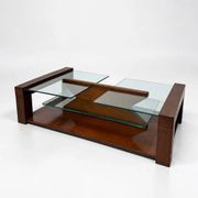 Wood and glass coffee table, 1980s