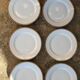 Set of 6 porcelain dinner plates with golden ear edging