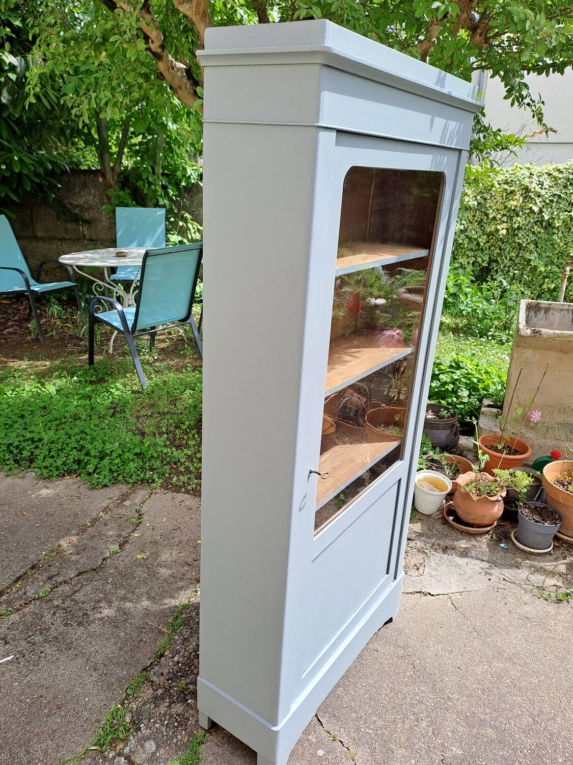 Wardrobe with 1 glass door, late 19th century