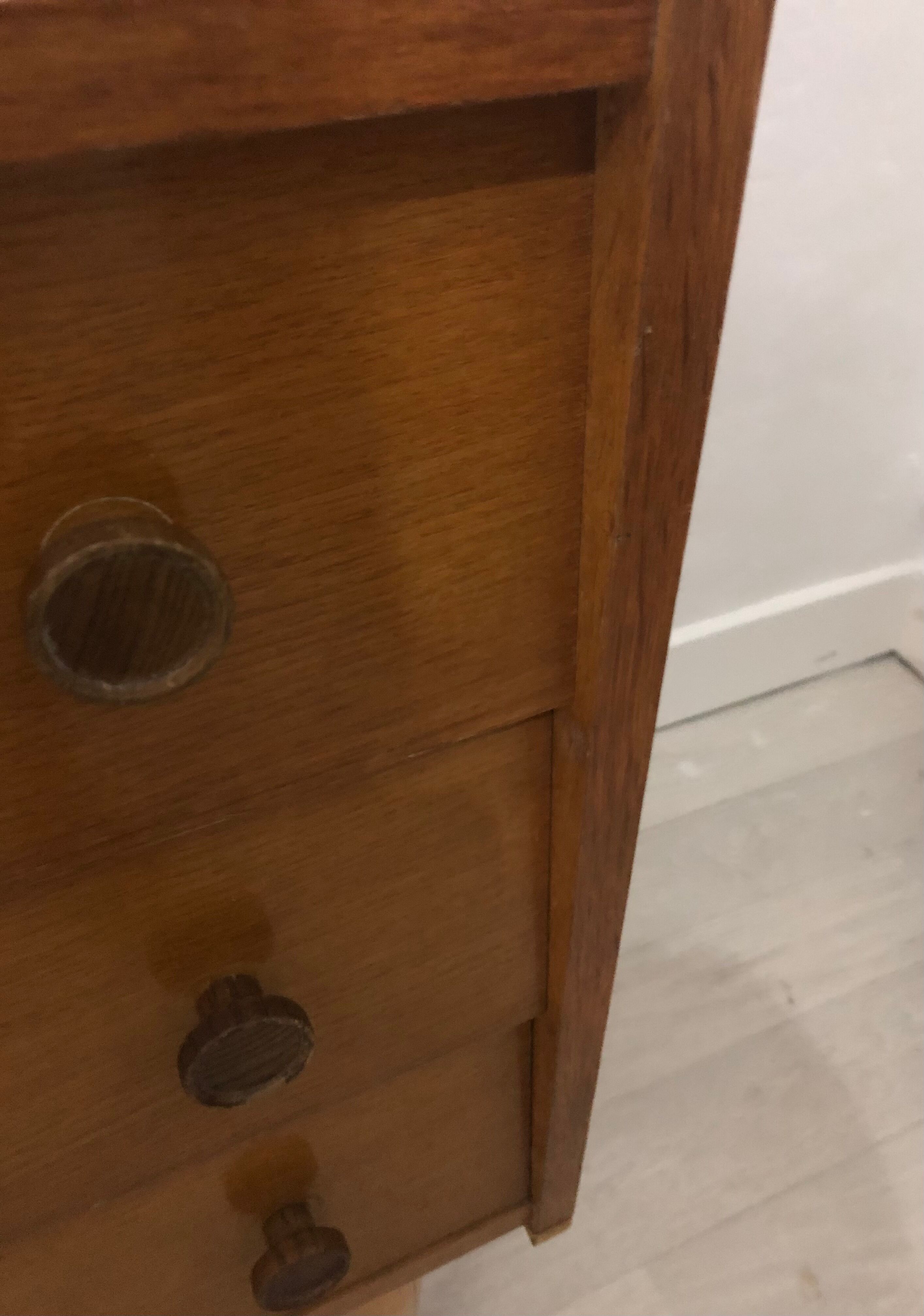 Chest of drawers 3 drawers vintage blond wood 60s