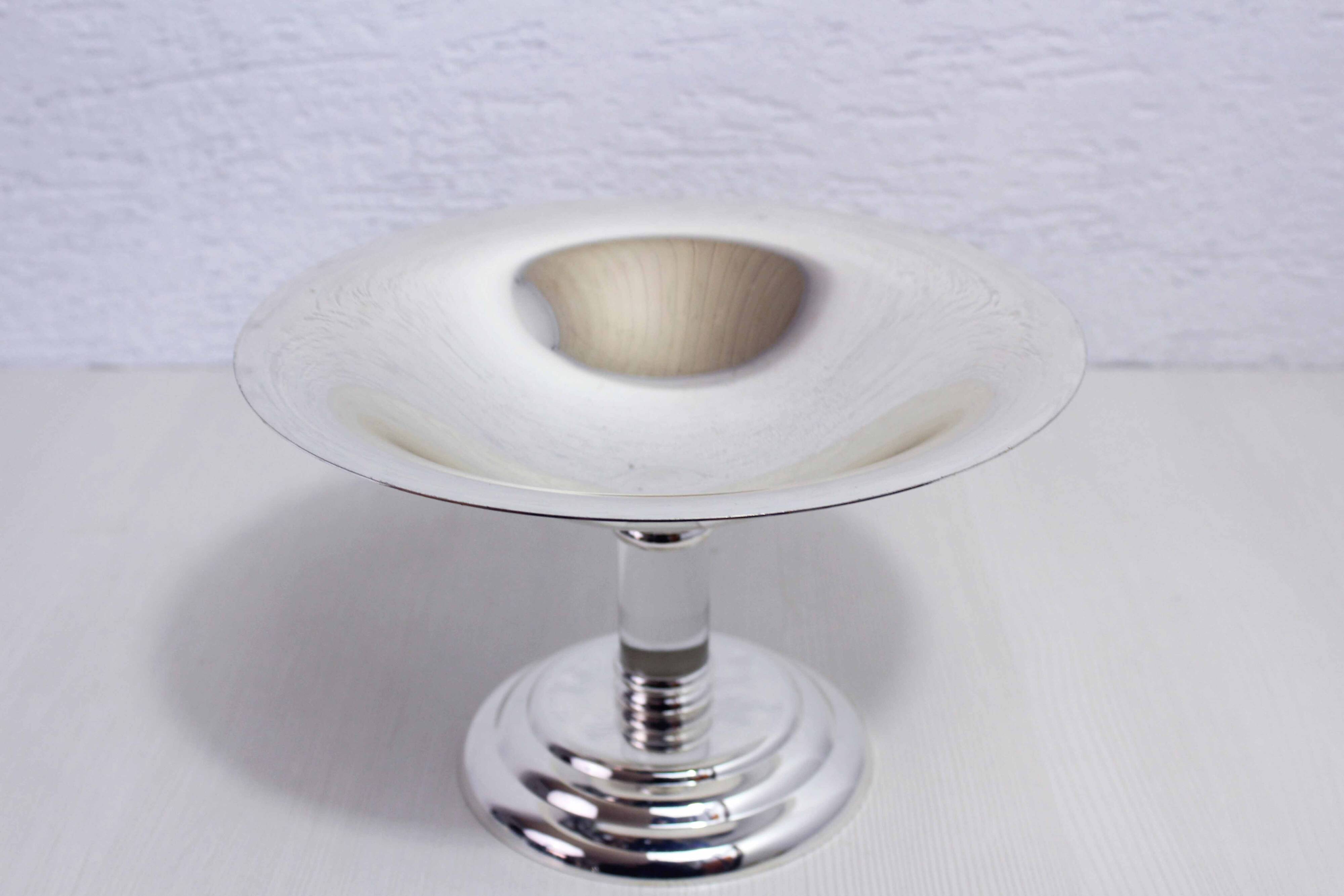 Silver-plated and lucite cup