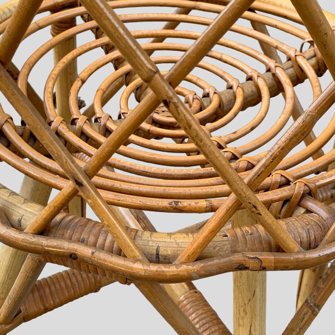 Rattan desk and chair 1960