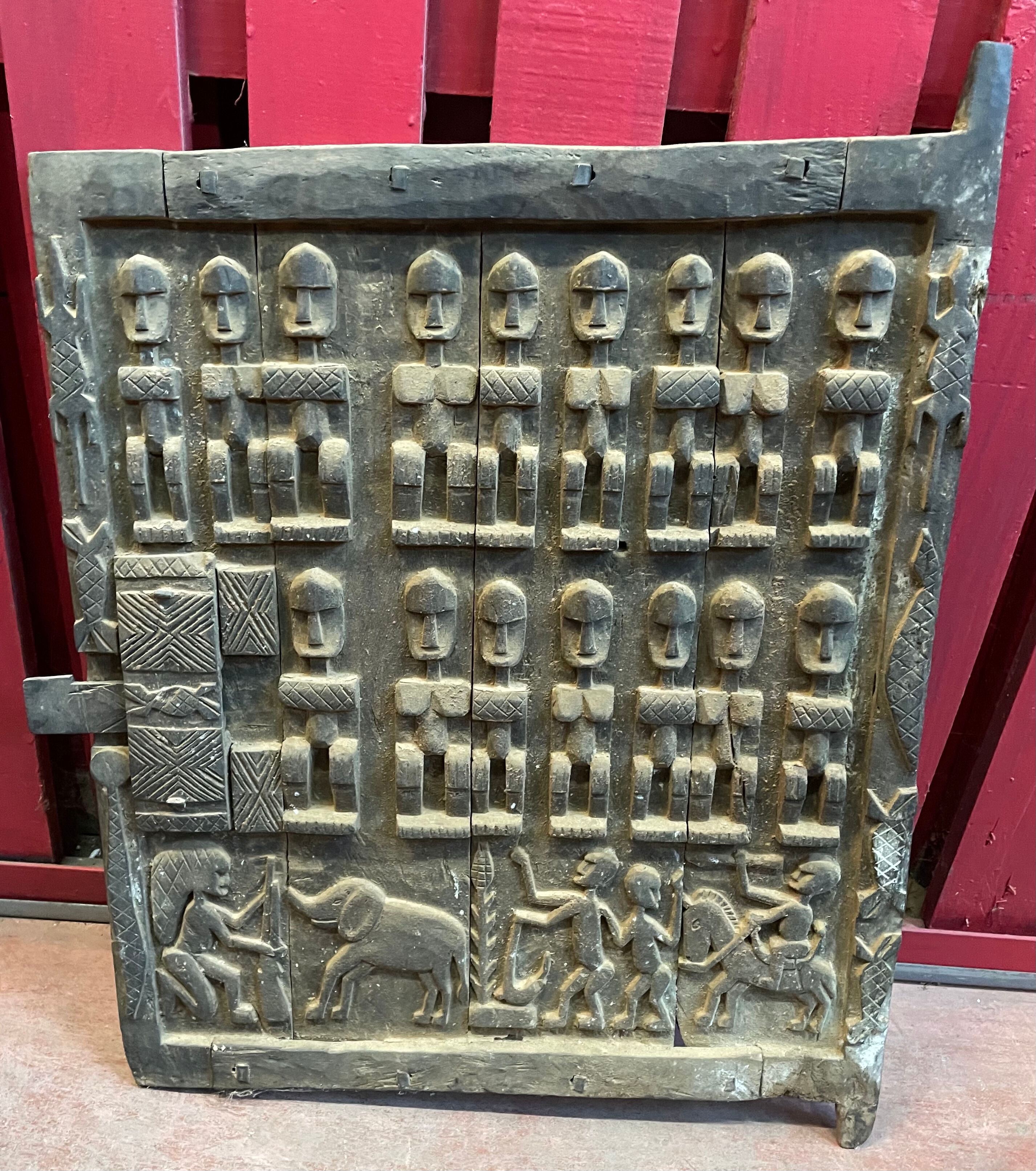 Mali, former Dogon attic shutter with its lock.