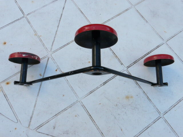 Vintage black and red metal wall coat rack
