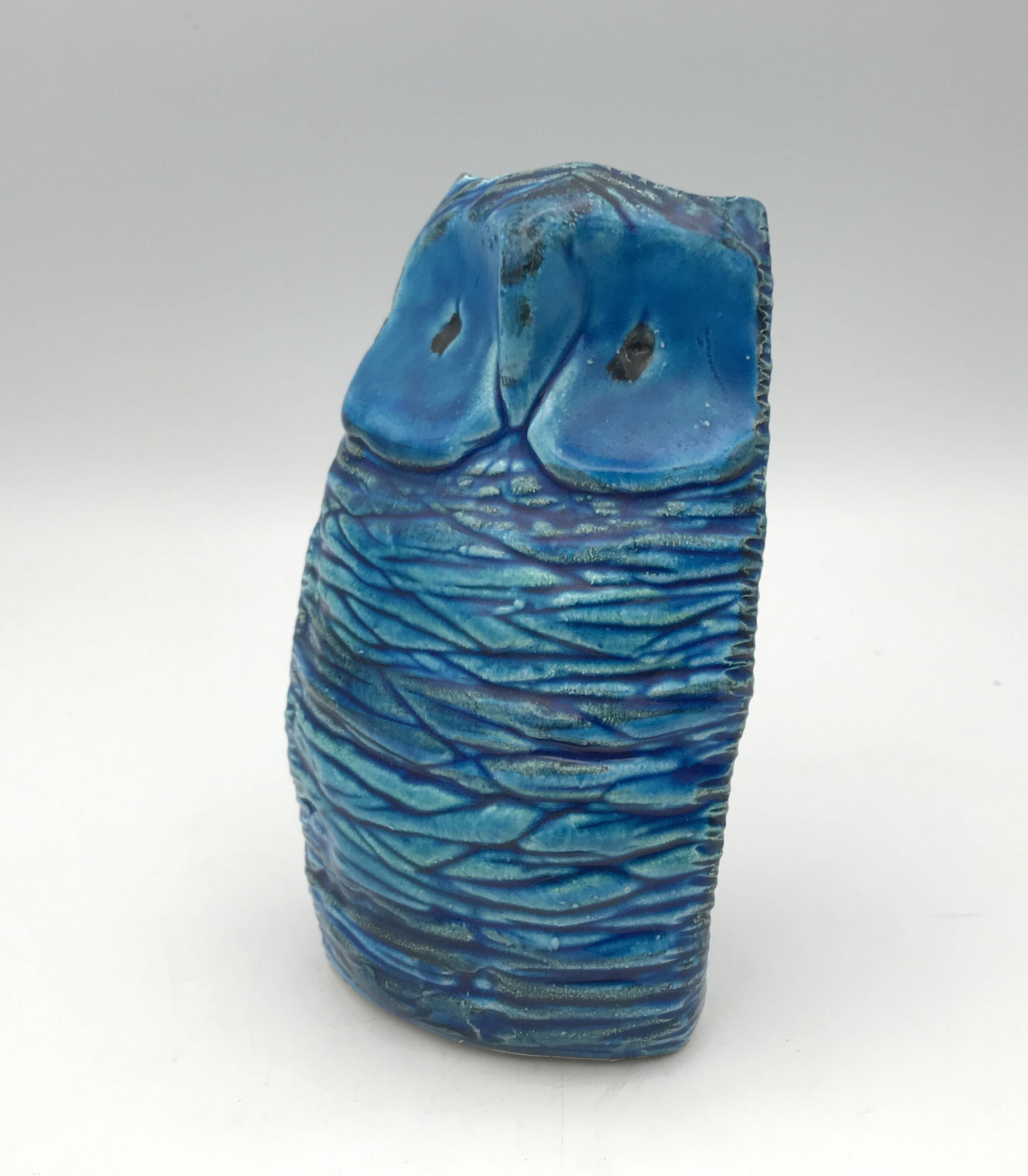 Ceramic OWL Rimini Blu by ALDO LONDI for BITOSSI, Italy