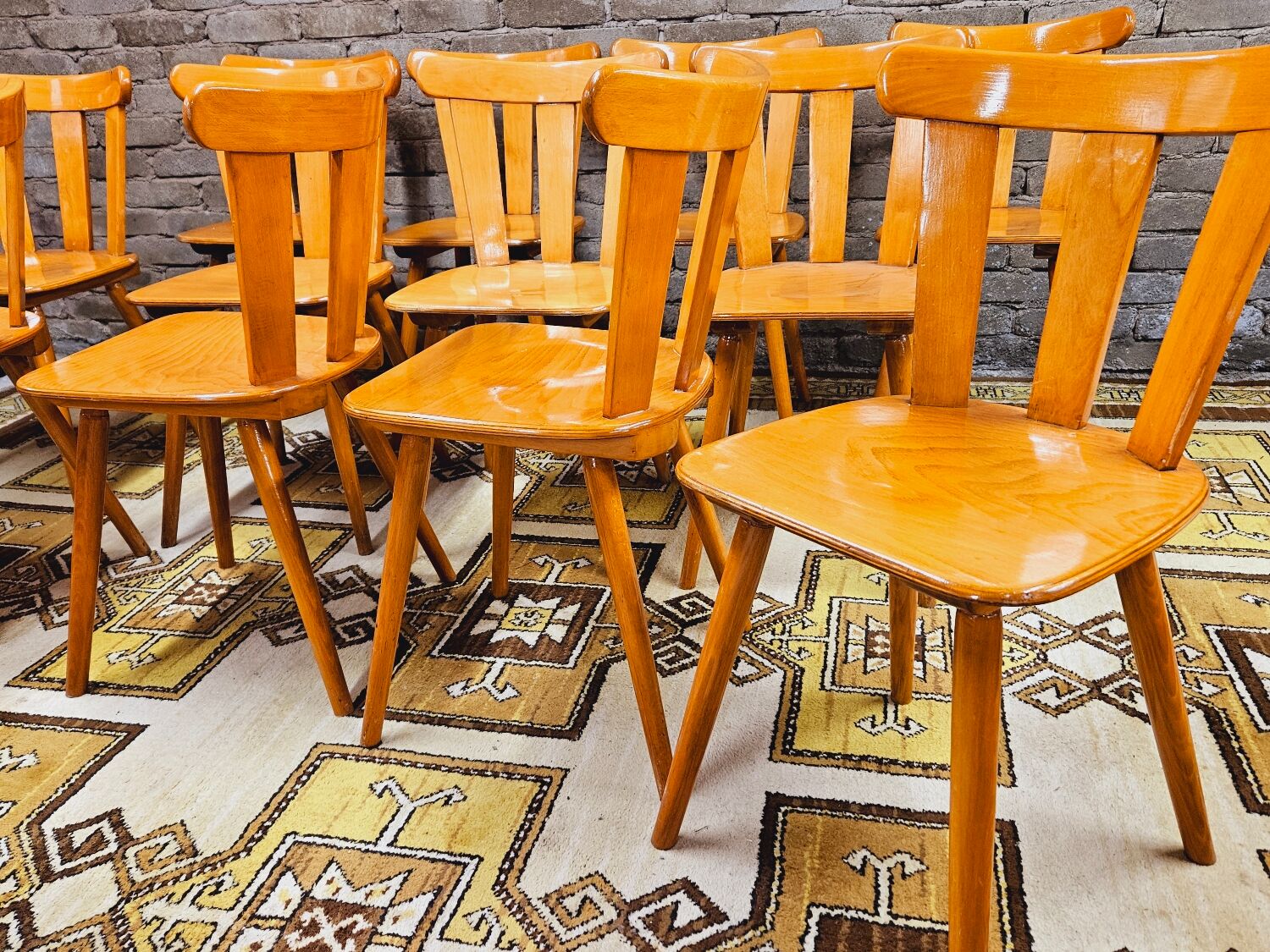 Set of 12 vintage bistro chairs