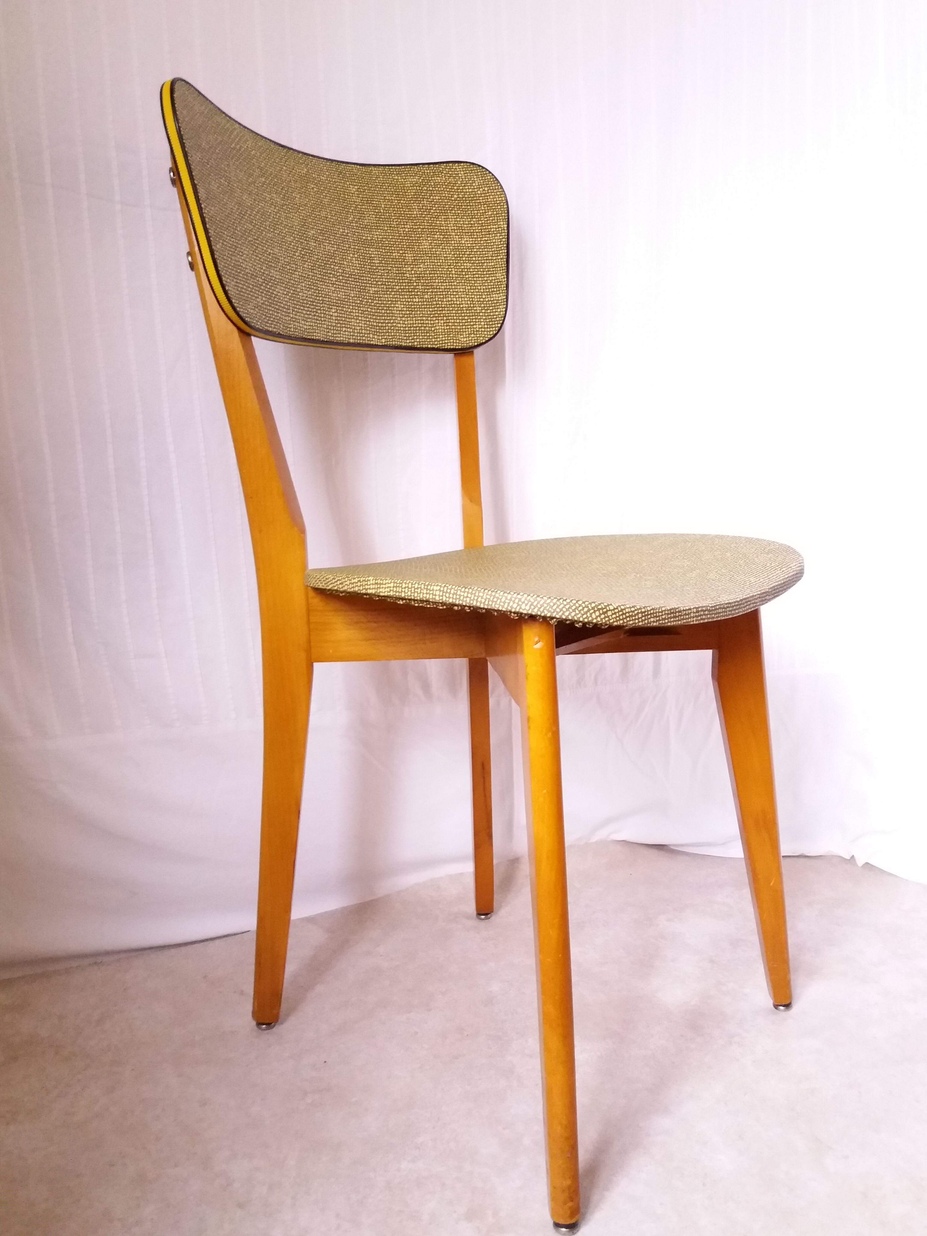 Wood and vinyl chair from the 50s/60s