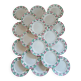 20 antique flat plates from Digoin and Sarreguemines