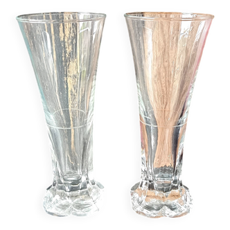 Paire verres pastis anciens marque de dosage art déco