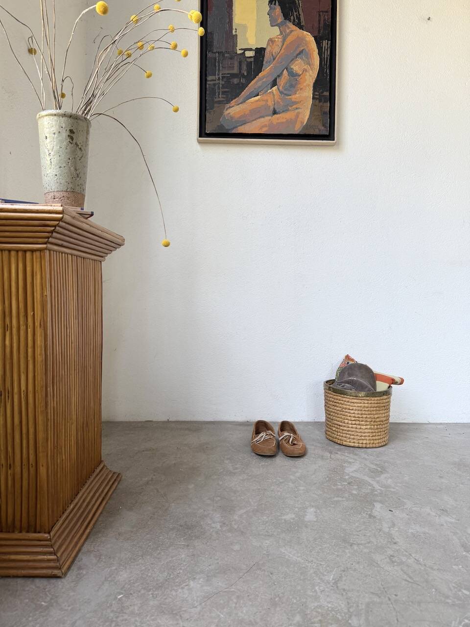 Rattan basket 1970, Italy