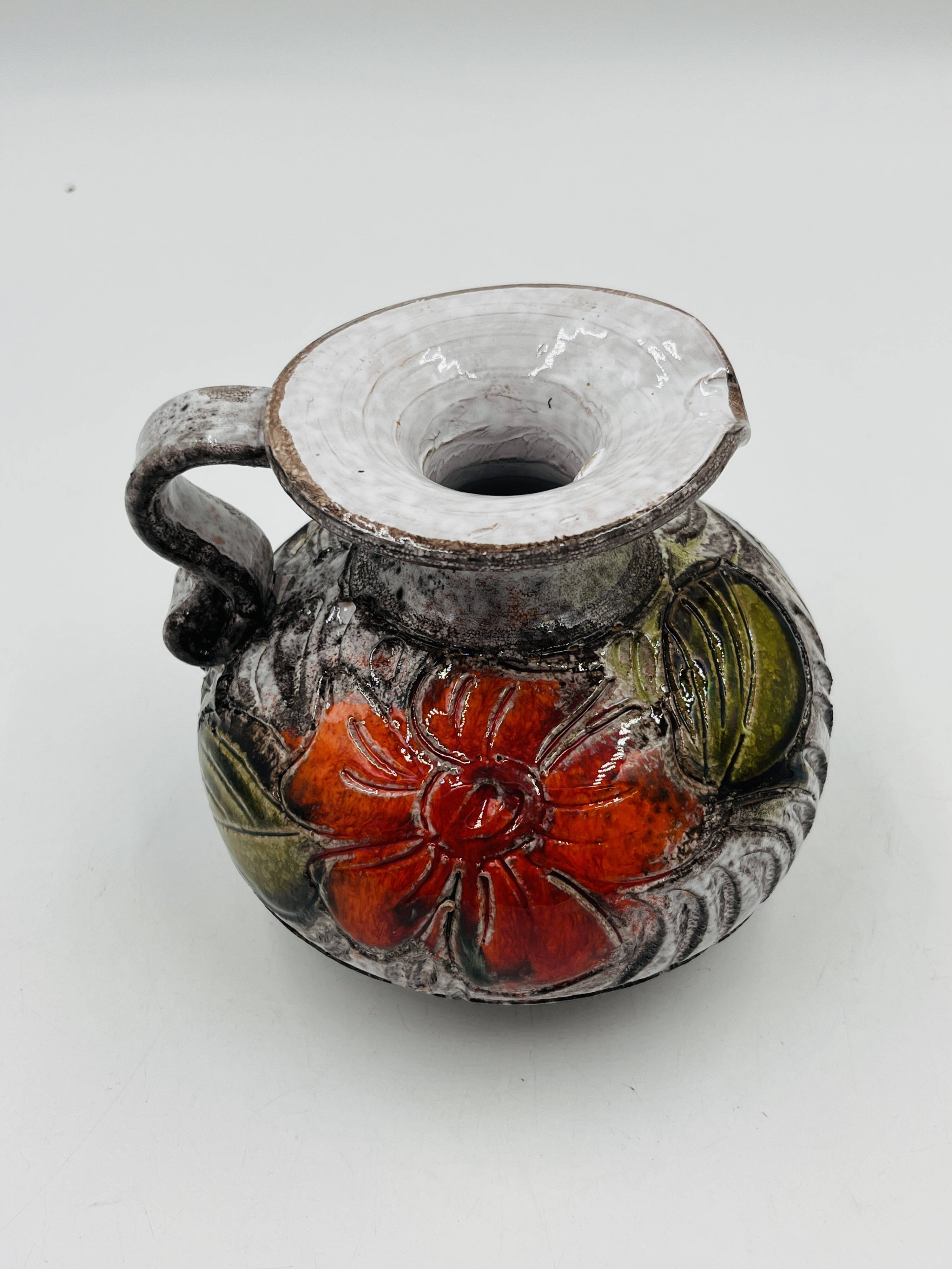 Bowl Vase "Flower Power" – Vintage Italian Ceramic (Brutalist Style)