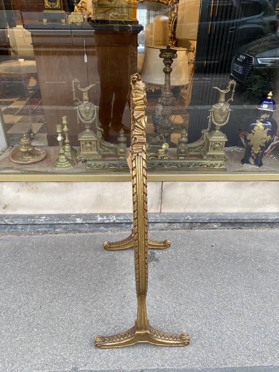 Gilded wooden screen and Napoleon III floral tapestry