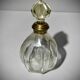 Large antique decanter for spirits – cut glass and silvered neck