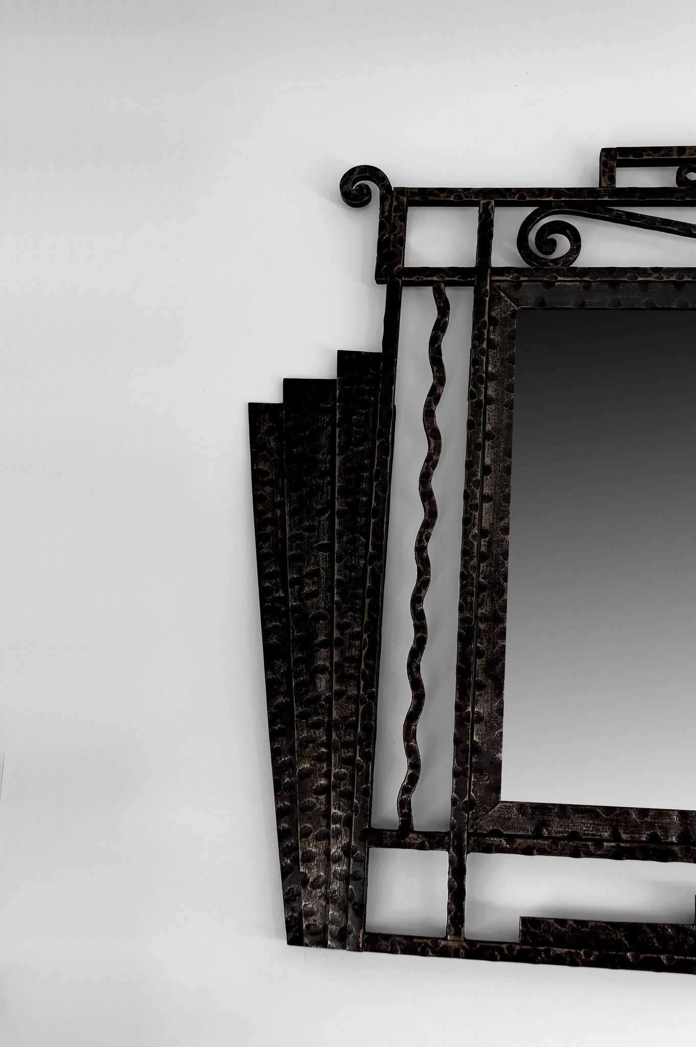 Art Deco wrought iron mirror – Paul Kiss, Paris, circa 1930