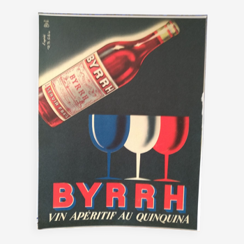 Une publicité papier vin apéritif byrrh issue revue d'époque
