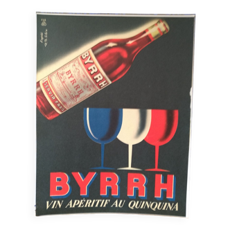 Une publicité papier vin apéritif byrrh issue revue d'époque