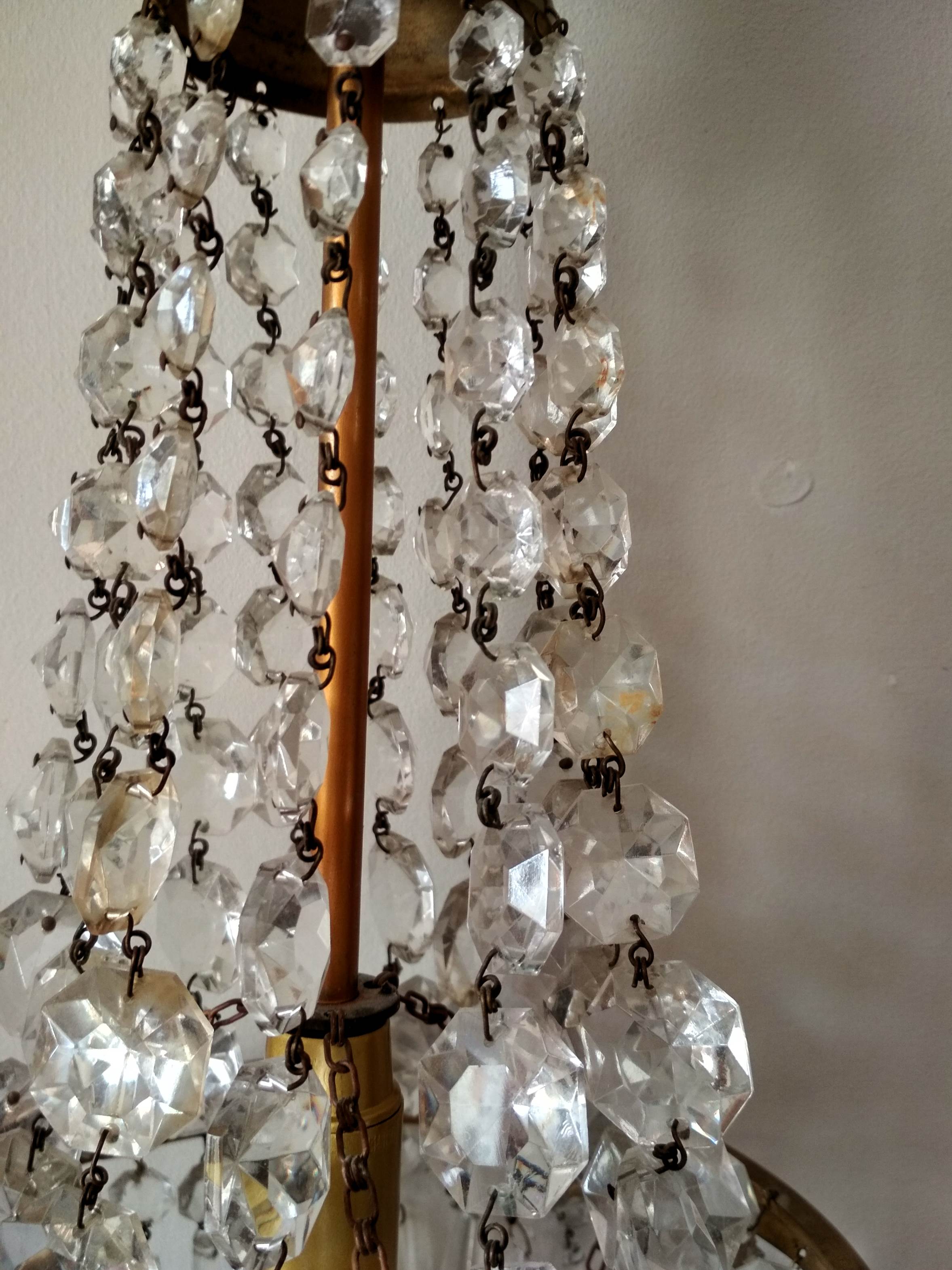 Cut glass stamped chandelier