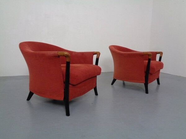Set of Progetti Lounge Chairs by Umberto Asnago for Giorgetti, 1980s, Set of 2