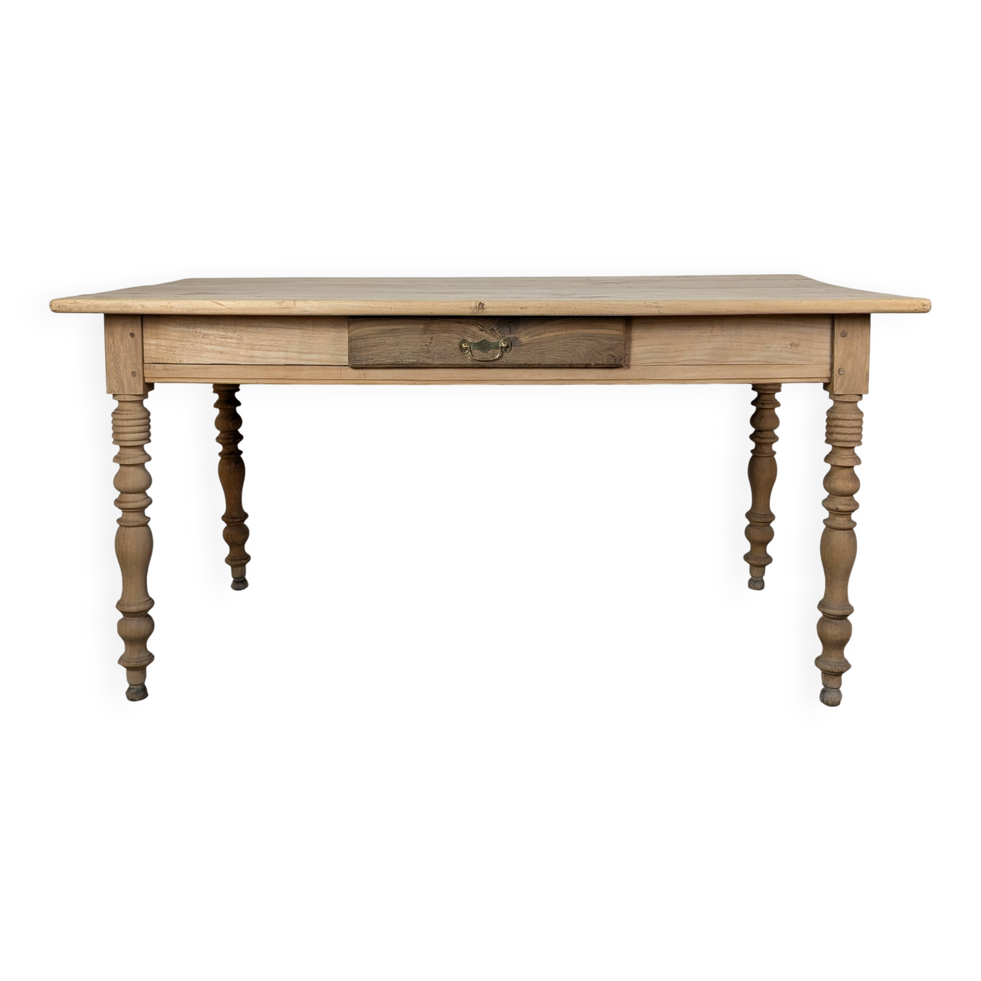 Raw wood farmhouse table