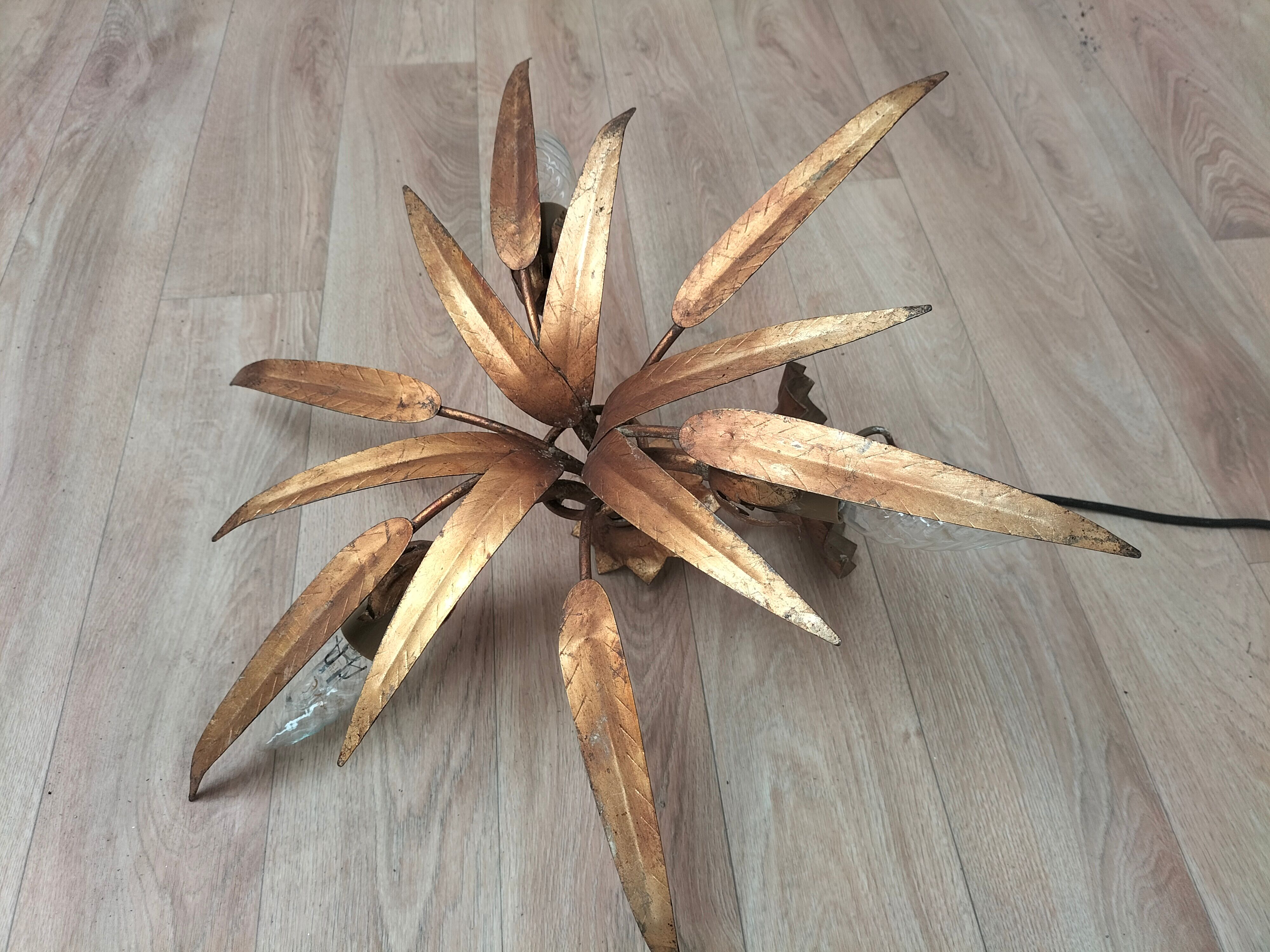 Golden leaf chandelier