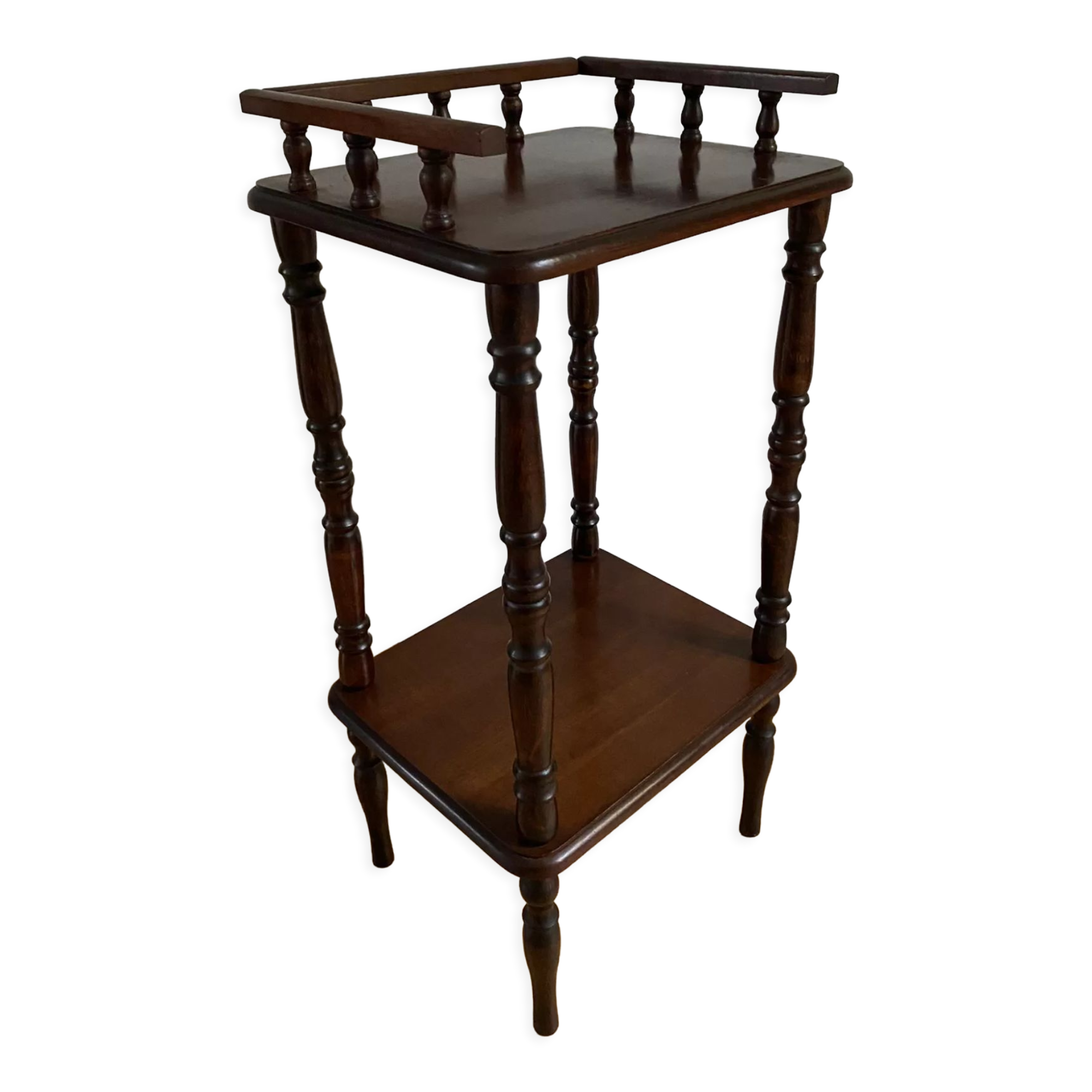 Phone table, wooden two trays