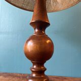 Wooden foot table lamp