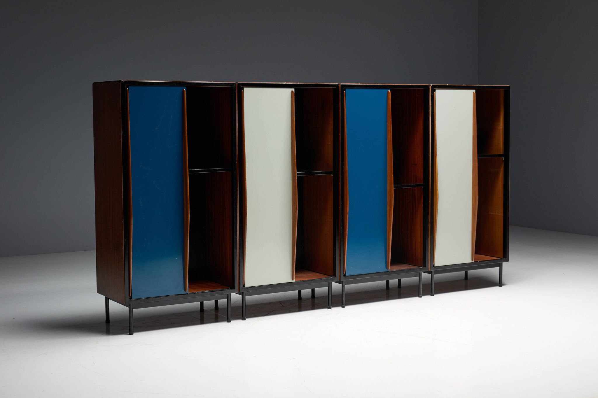 Modernist wardrobes by Willy Van Der Meeren for Tubax, Belgium, 1950s