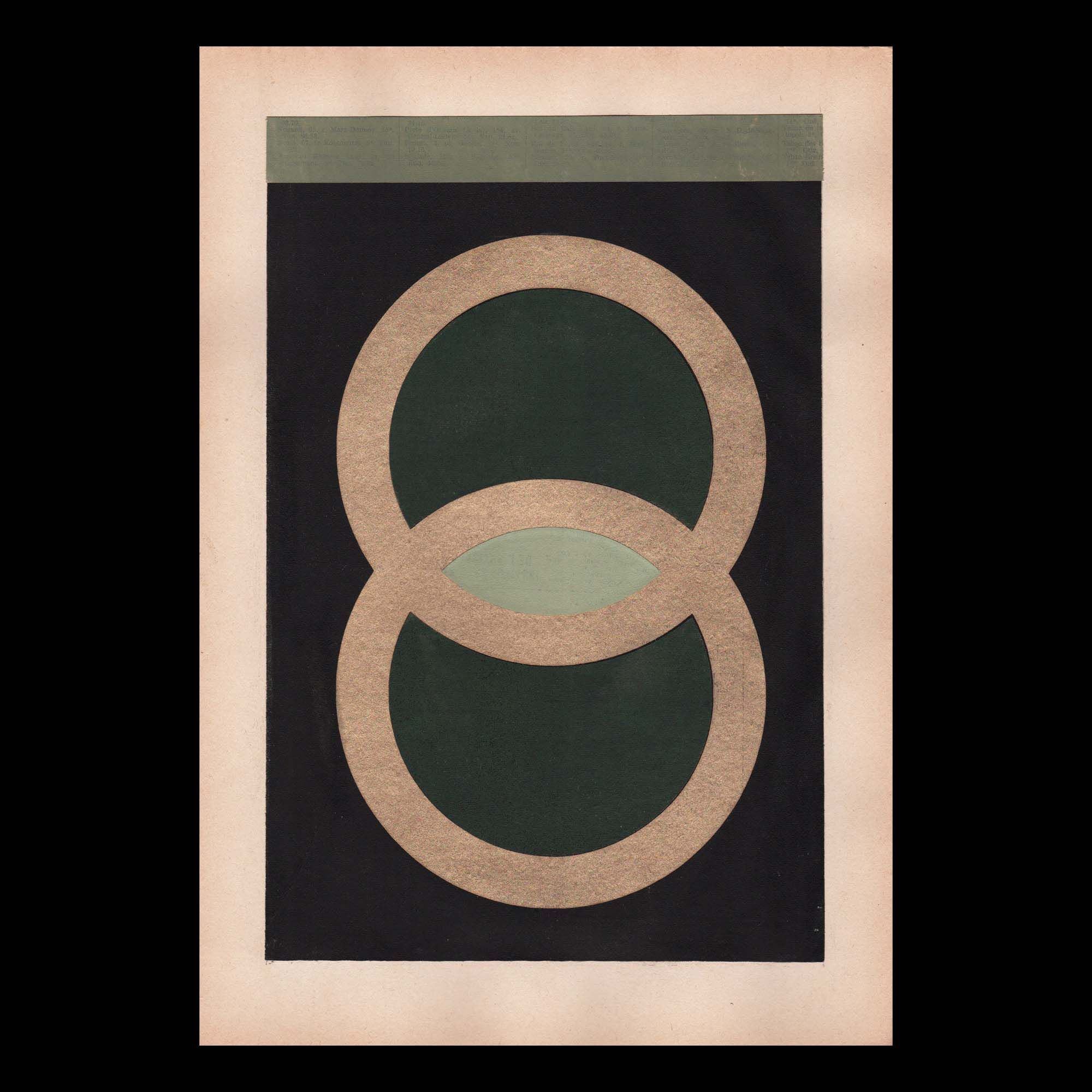 Collage on dated and signed paper without frame