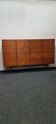 Buffet haut vintage en teck avec compartiment bar