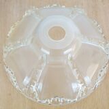 Art Deco ceiling lamp in partially frosted molded glass